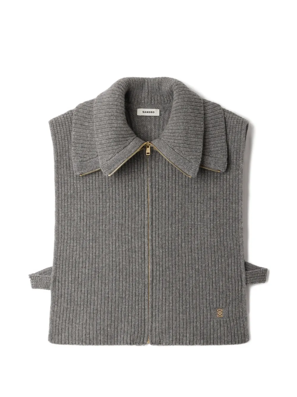 SANDRO zipped trucker collar - Grigio