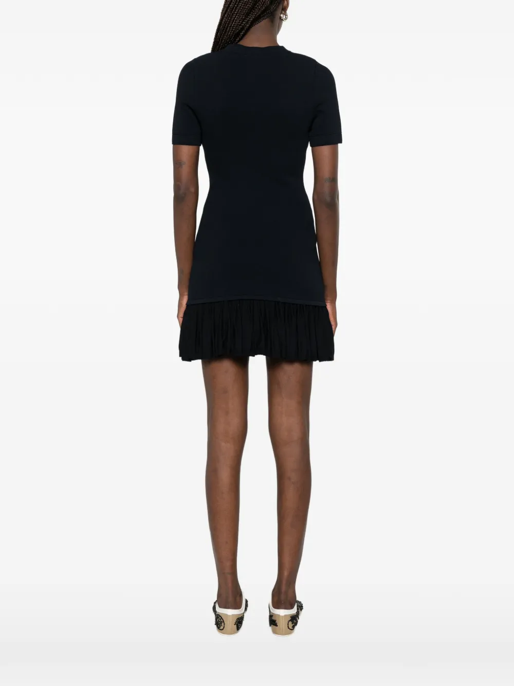 SANDRO Mini-jurk met ruches en knoopdetail Blauw