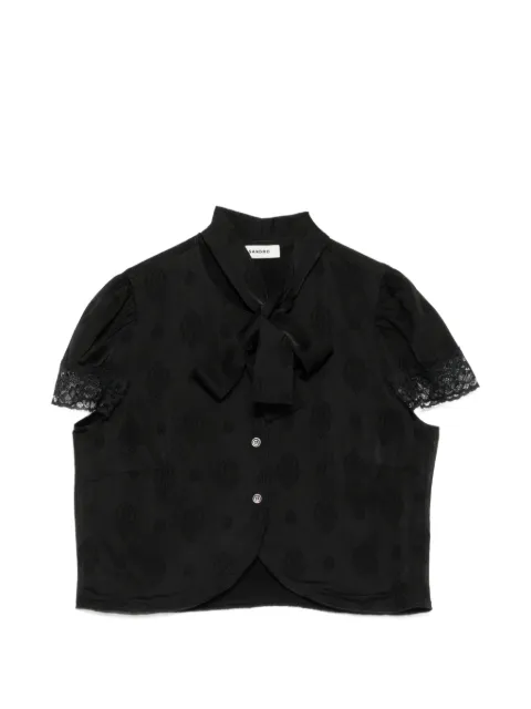 SANDRO lace-trim paisley-jacquard shirt