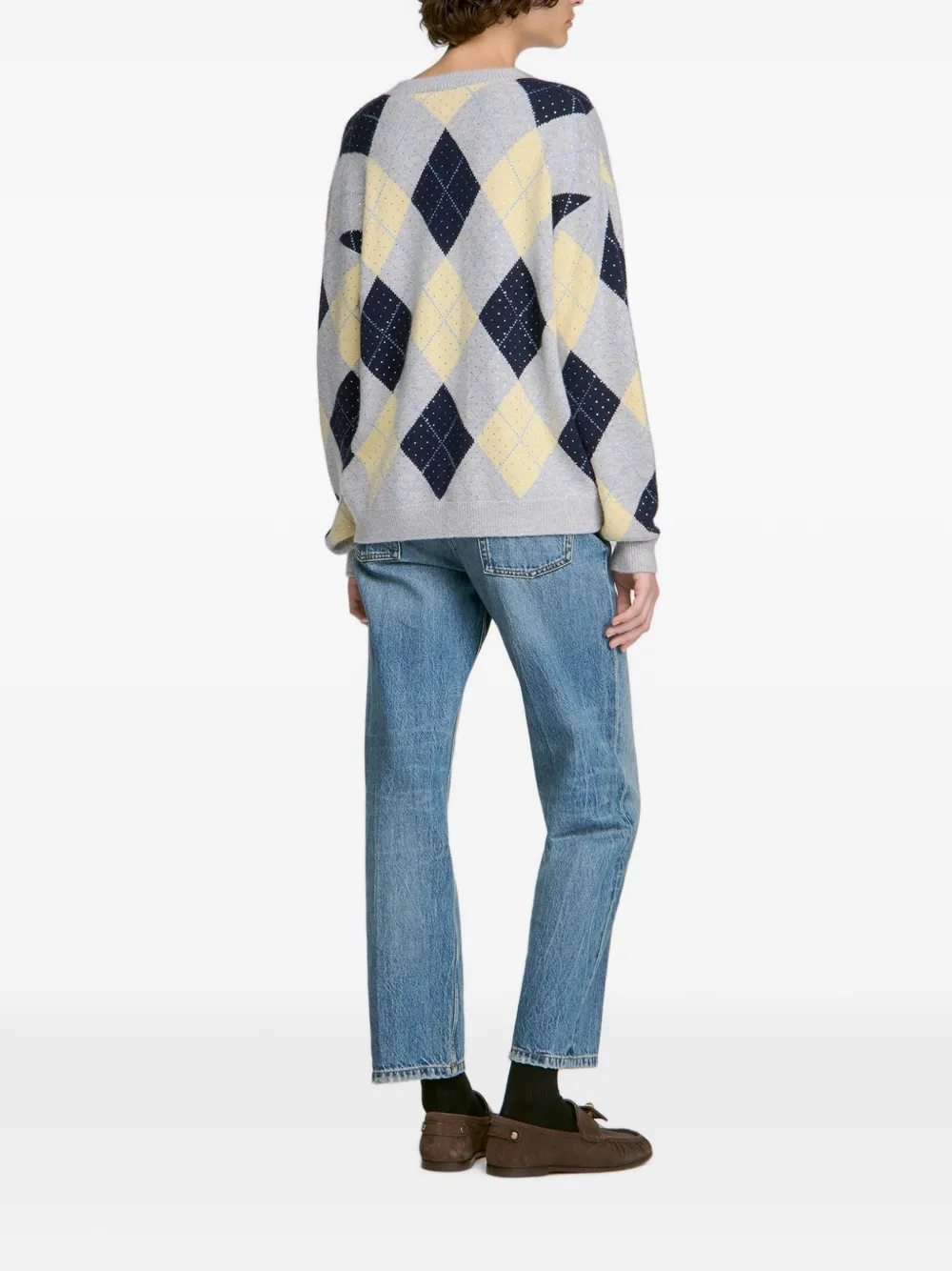 SANDRO Trui met argyle patroon Grijs