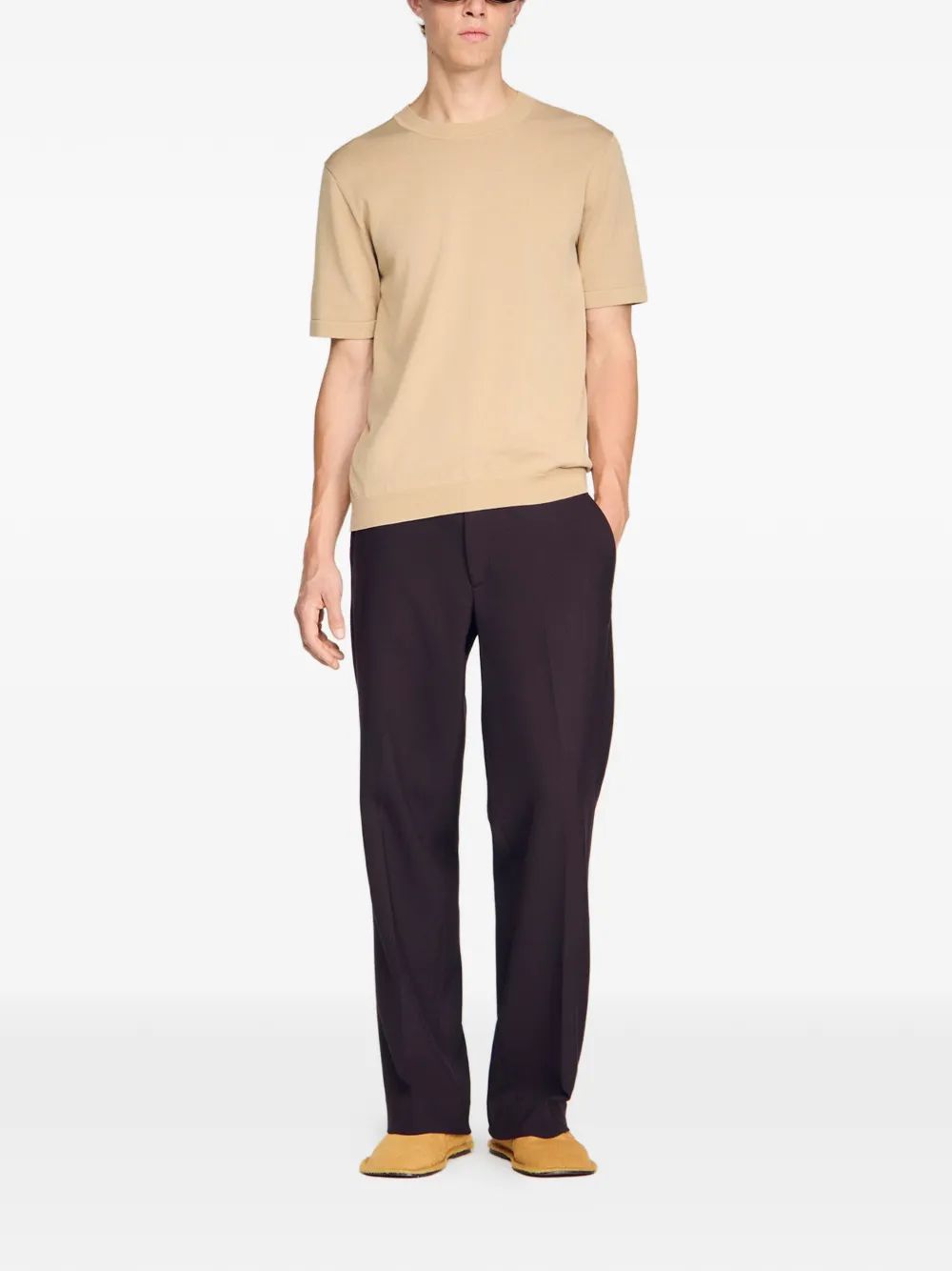 SANDRO Trui met korte mouwen Beige