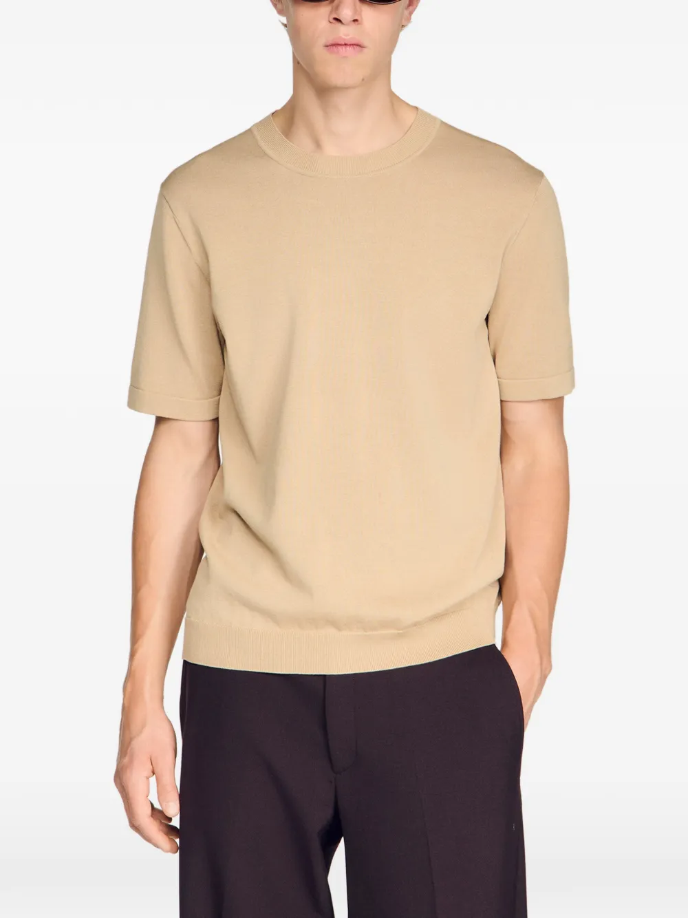 SANDRO Trui met korte mouwen Beige