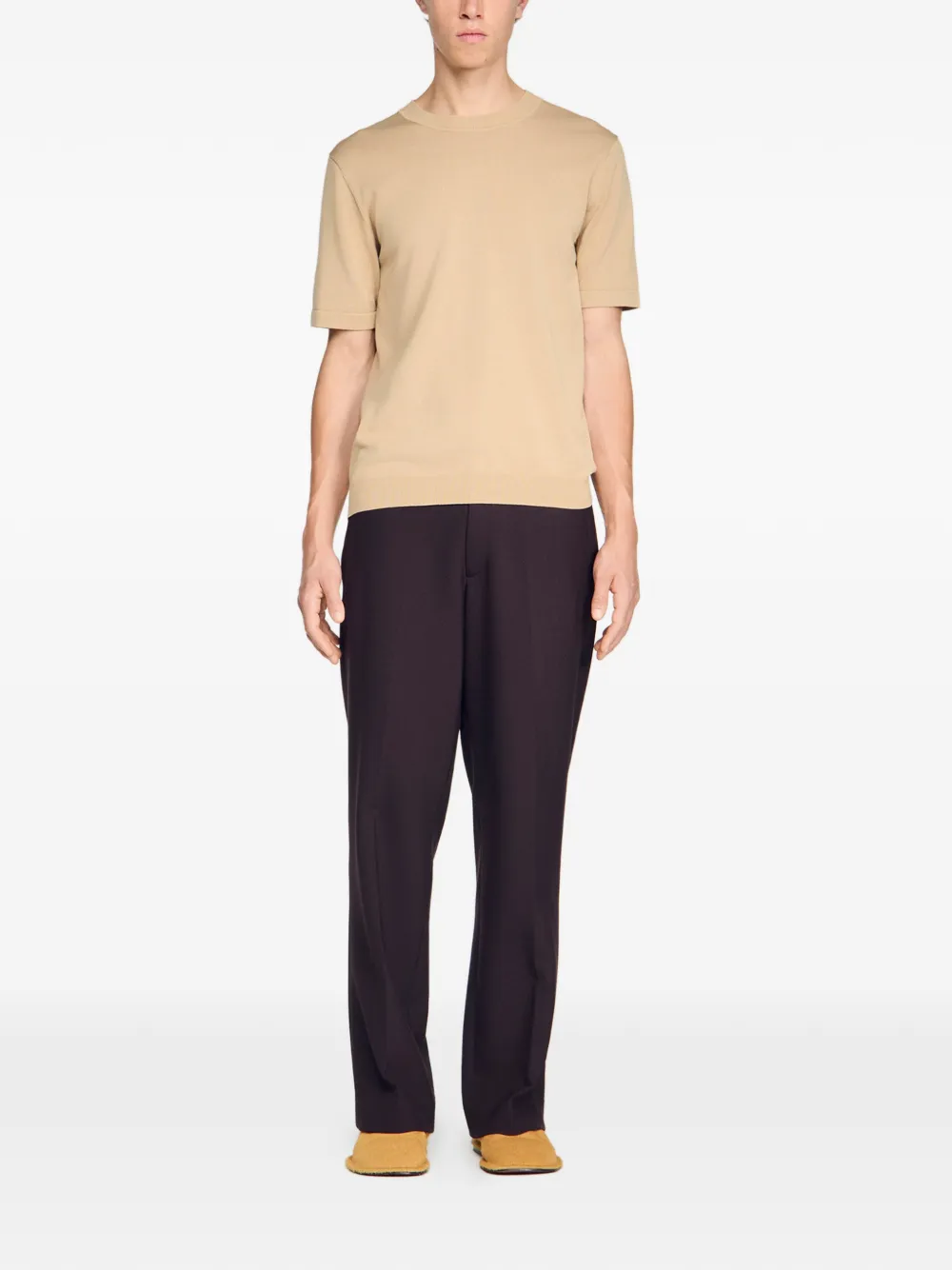 SANDRO Trui met korte mouwen Beige