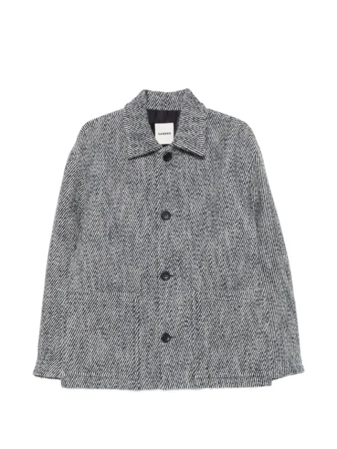 SANDRO button-up wing-collar jacket