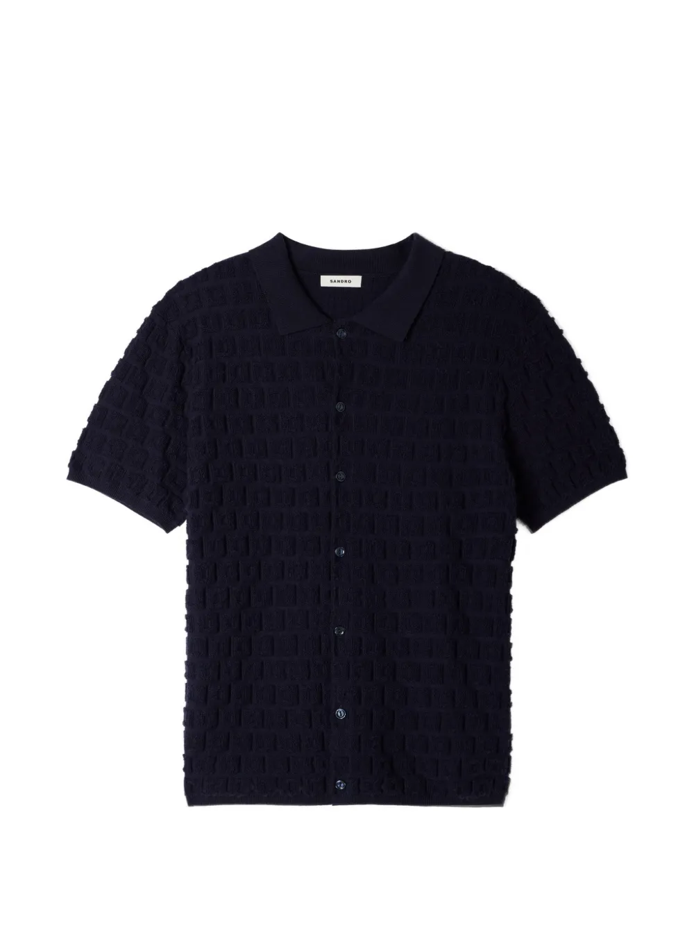 SANDRO jacquard-knit bouclé cardigan - Blu