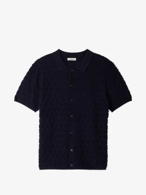 SANDRO jacquard-knit bouclé cardigan