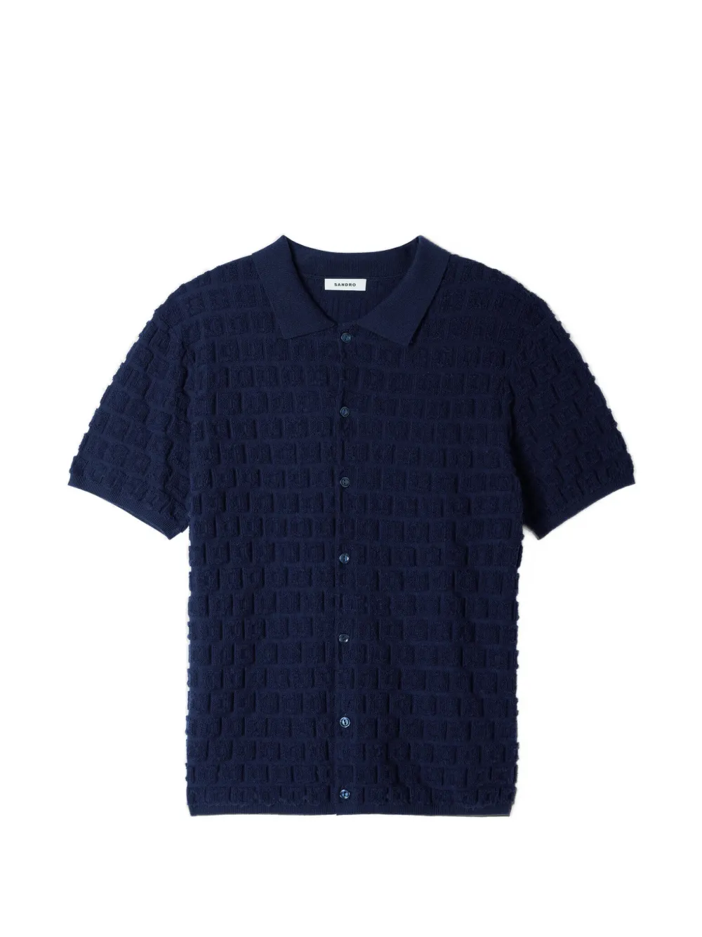SANDRO Bouclé vest met jacquard Blauw