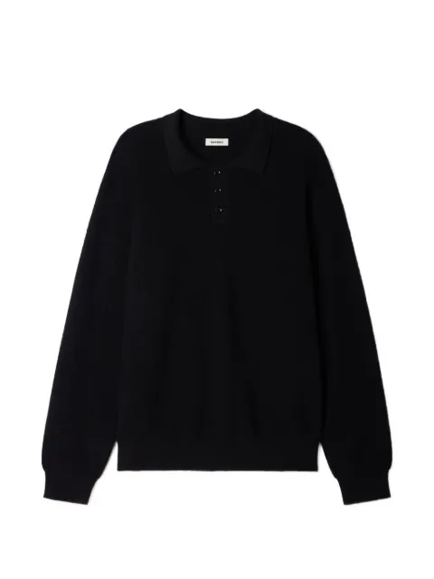 SANDRO ribbed alpaca polo shirt