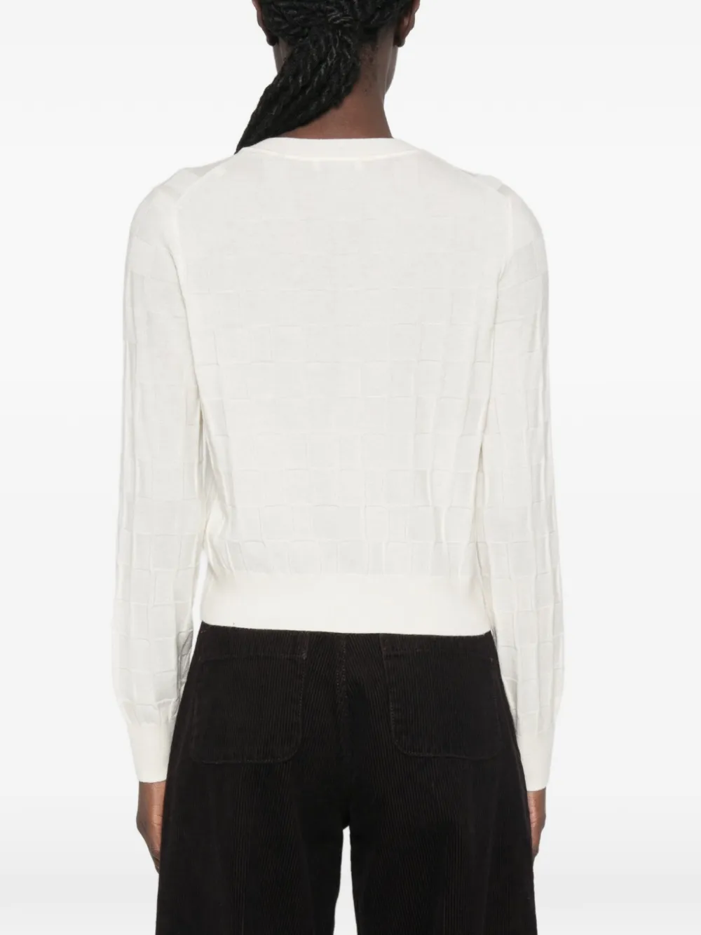 SANDRO Geruit vest met ronde hals Beige