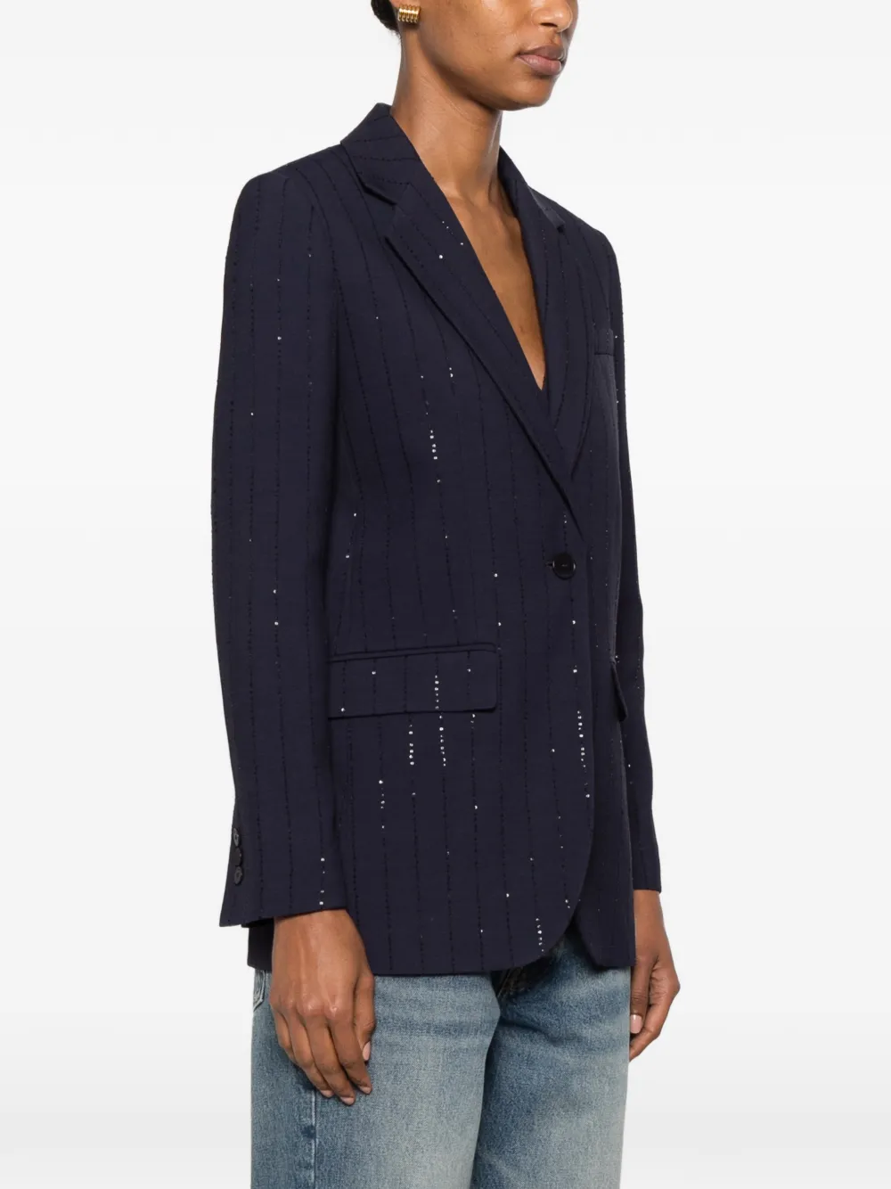 SANDRO Blazer verfraaid met pailletten Blauw