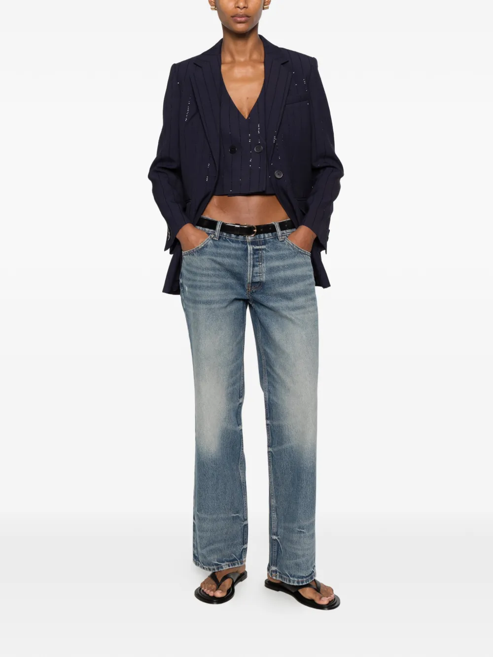 SANDRO Blazer verfraaid met pailletten Blauw