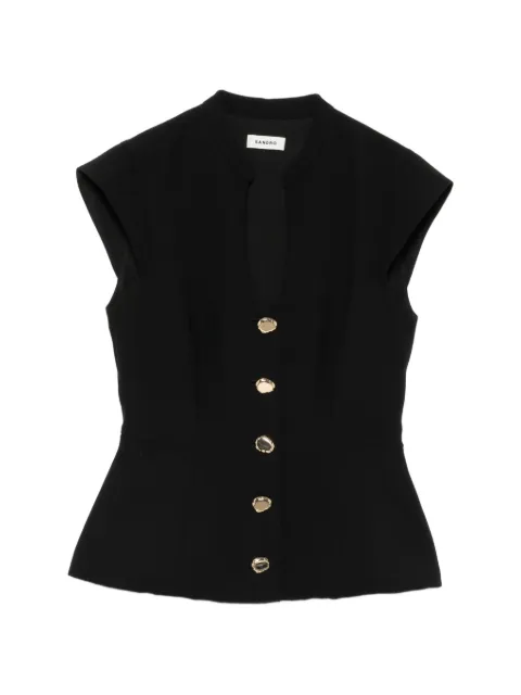 SANDRO sleeveless button-fastening top