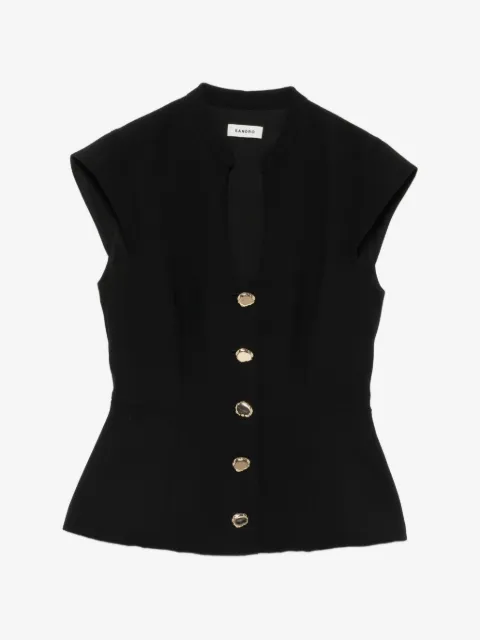 SANDRO sleeveless button-fastening top