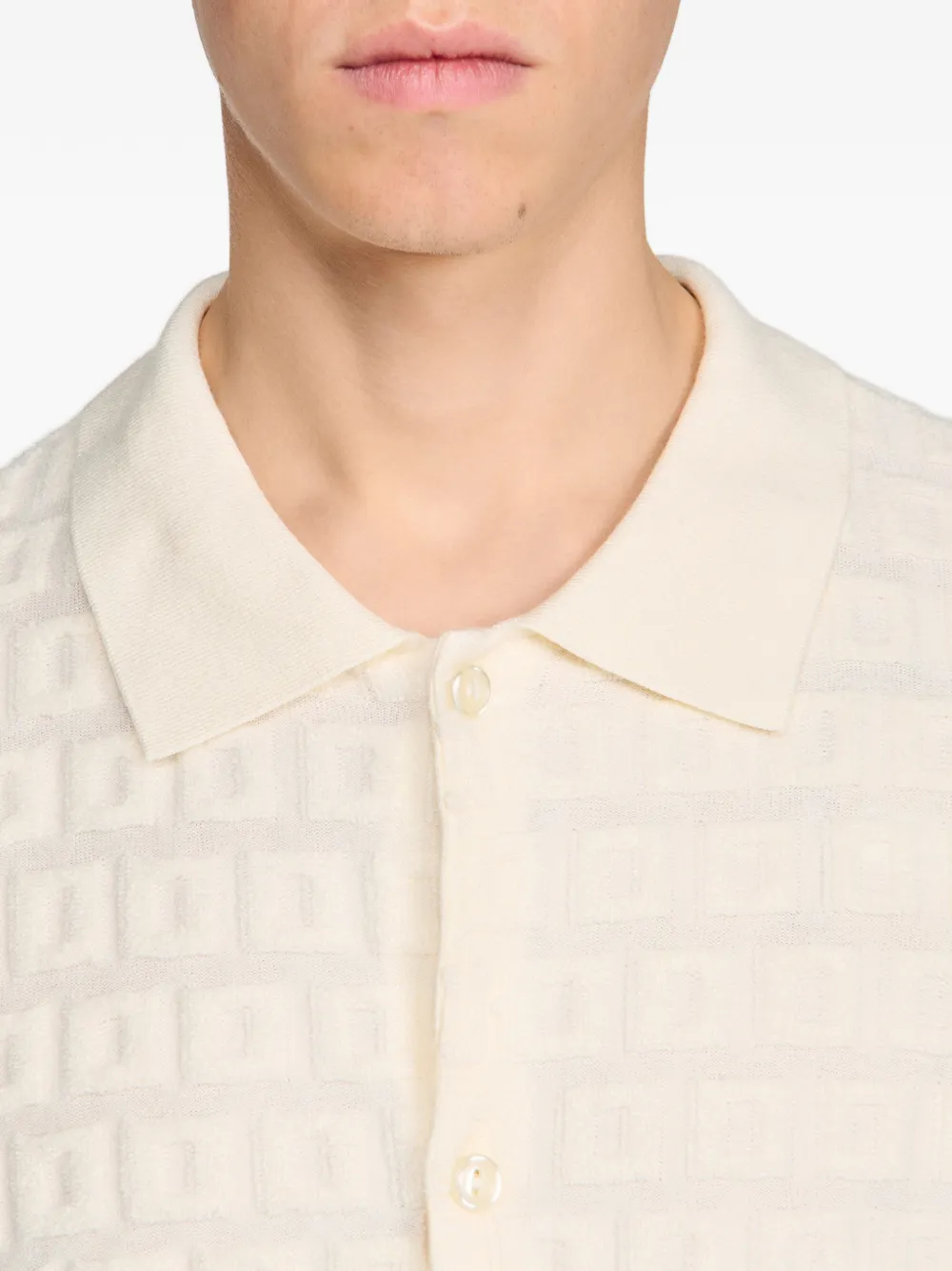 SANDRO Vest met jacquard en korte mouwen Beige