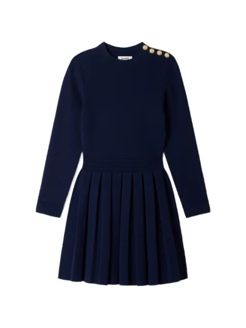 SANDRO button-detail pleated knitted dress