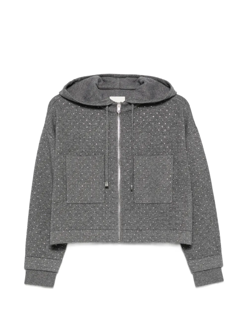 SANDRO rhinestone-embellished hooded cardigan