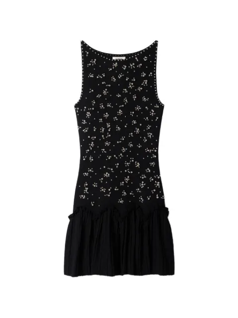 SANDRO vestido corto con volantes y detalle de perlas
