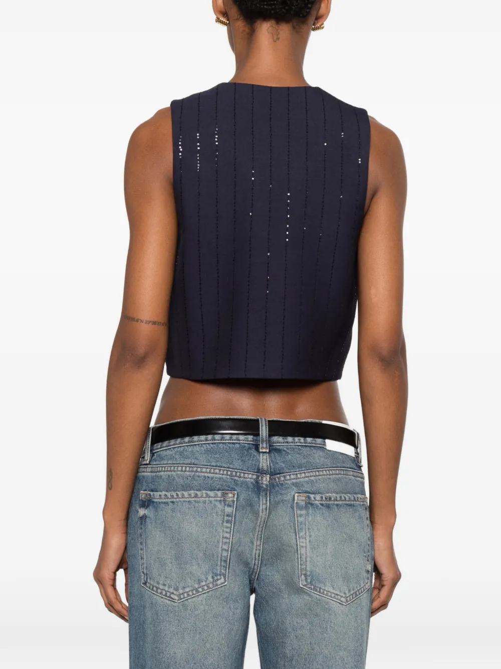 SANDRO Gilet verfraaid met pailletten Blauw