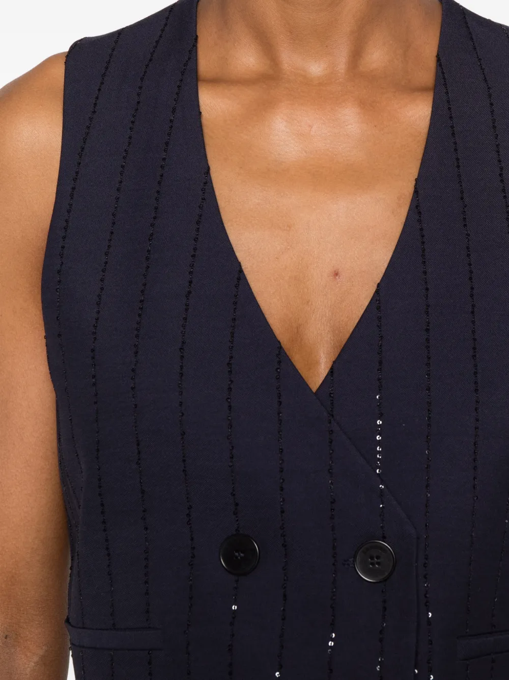 SANDRO Gilet verfraaid met pailletten Blauw