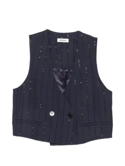 SANDRO sequin-embellished waistcoat