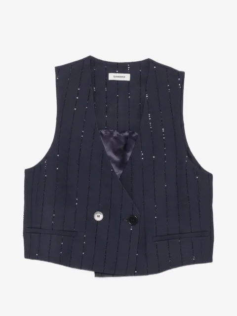 SANDRO chaleco con detalle de lentejuelas