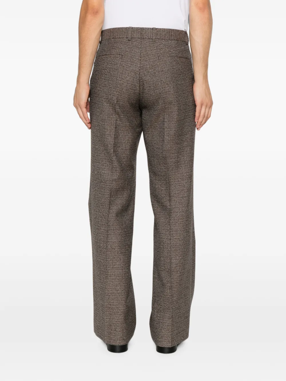 SANDRO Broek met pied-de-poule print Bruin