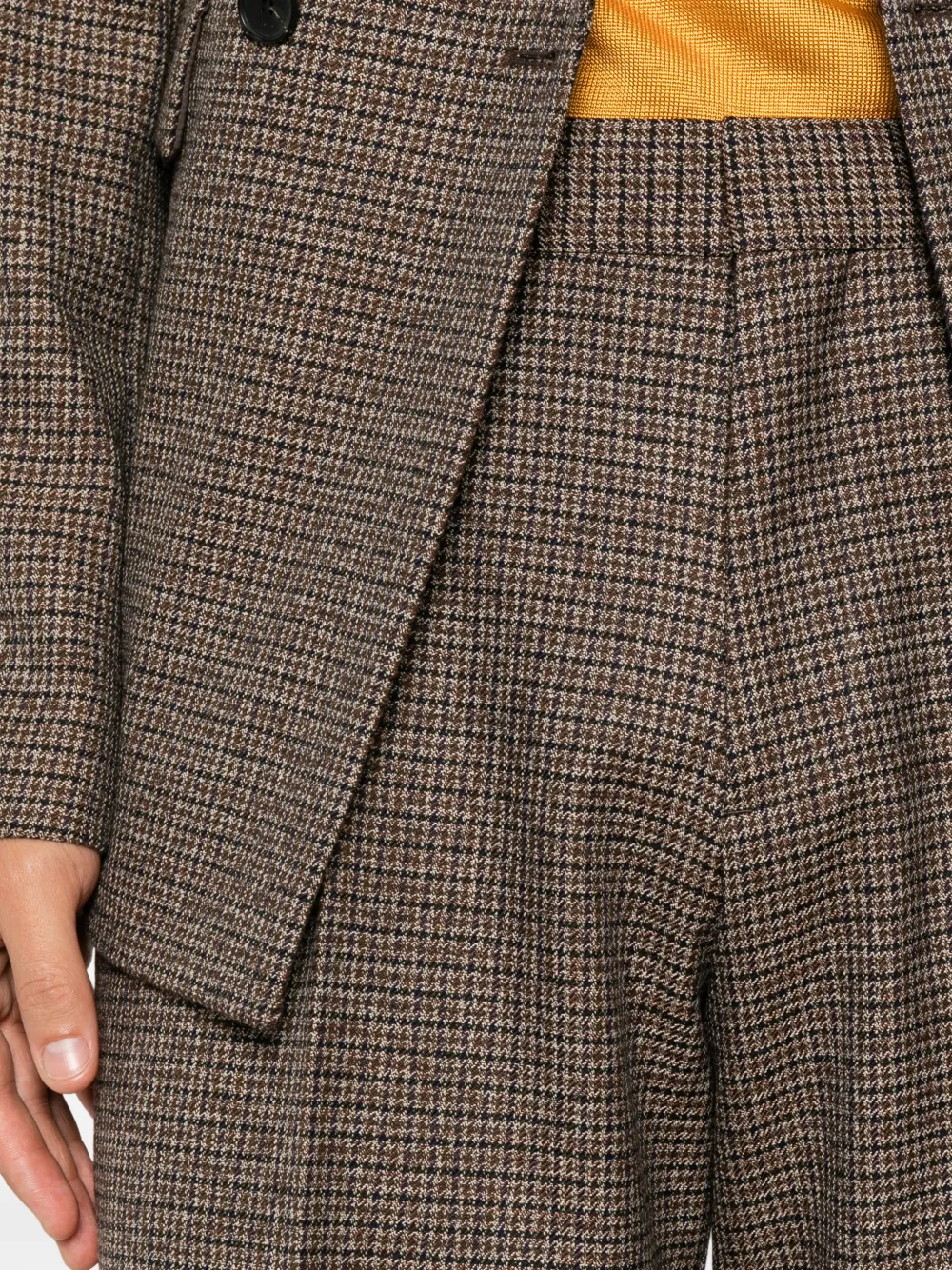 SANDRO Broek met pied-de-poule print Bruin