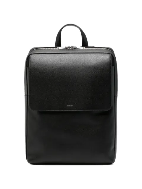 SANDRO grainy-effect zip-around backpack