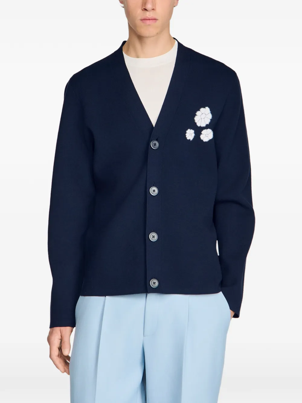 SANDRO Vest met bloemen-jacquard Blauw