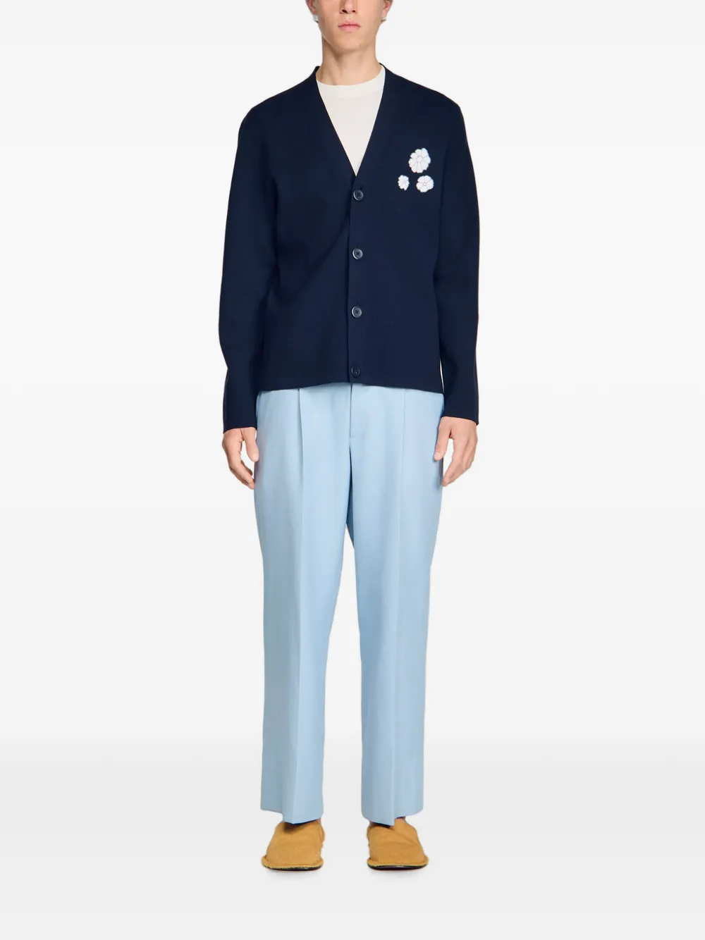 SANDRO Vest met bloemen-jacquard Blauw