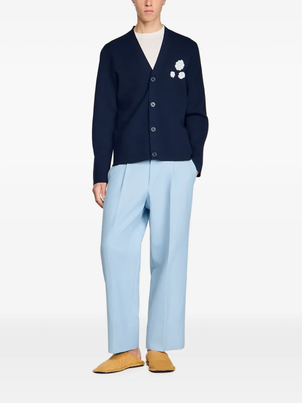 SANDRO Vest met bloemen-jacquard Blauw