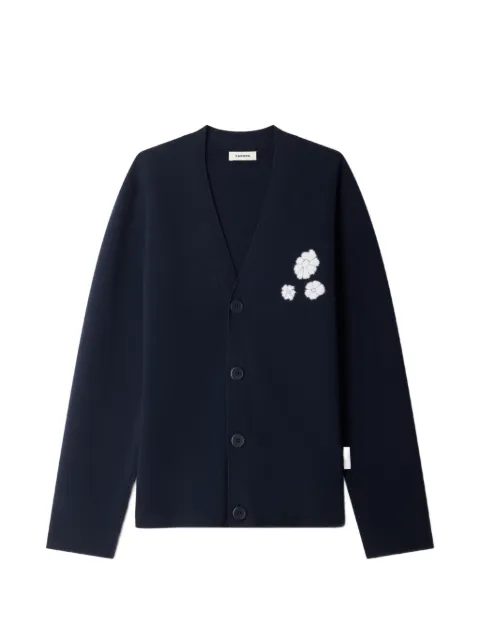SANDRO furry-jacquard flower cardigan