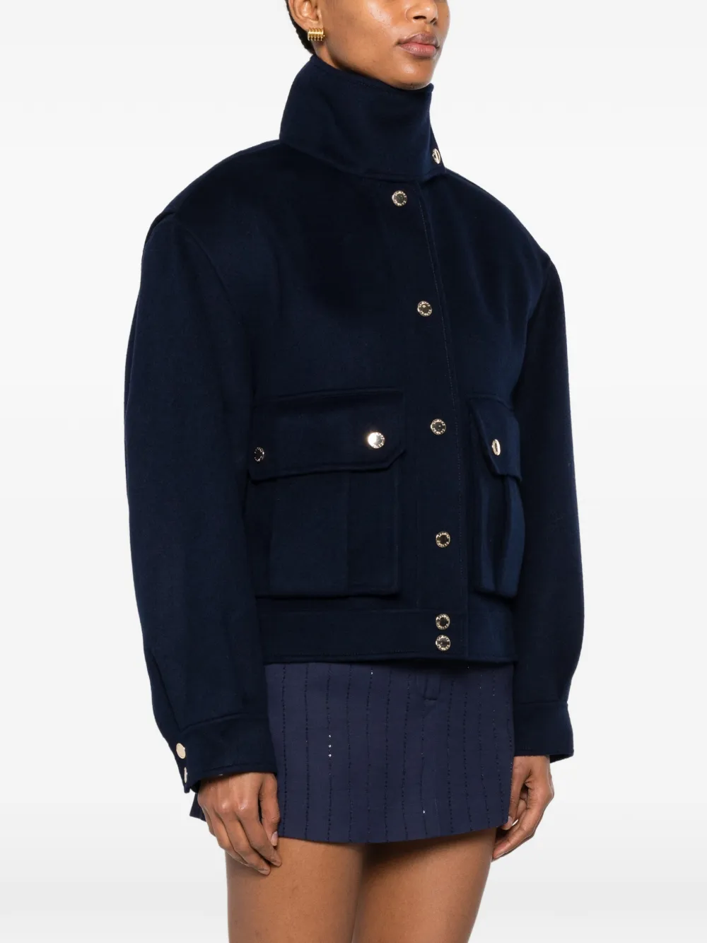 SANDRO Button-up jack Blauw
