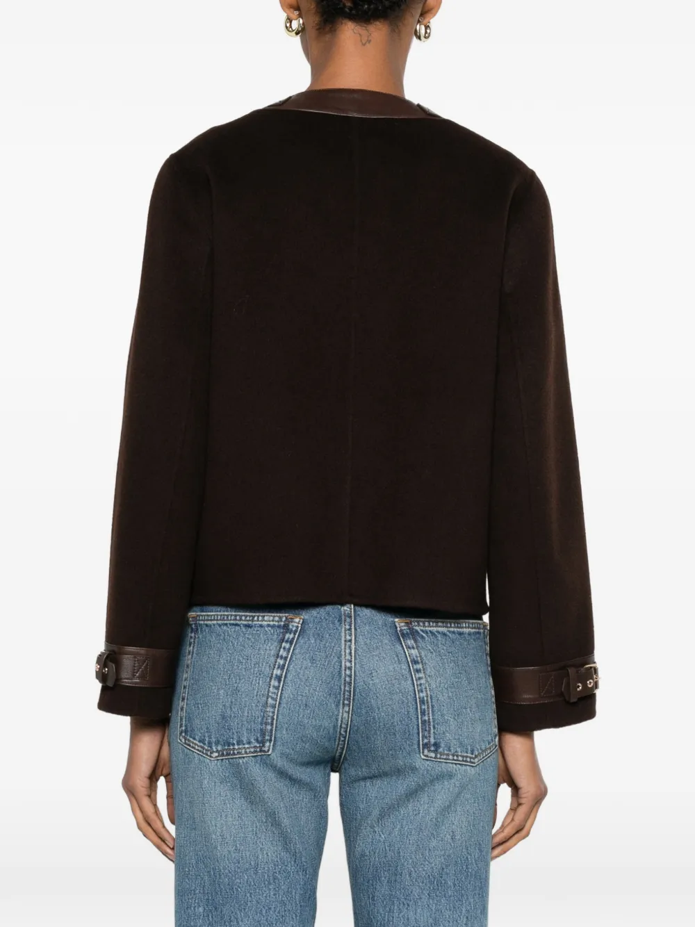 SANDRO Jack met leren afwerking en gespdetail Bruin