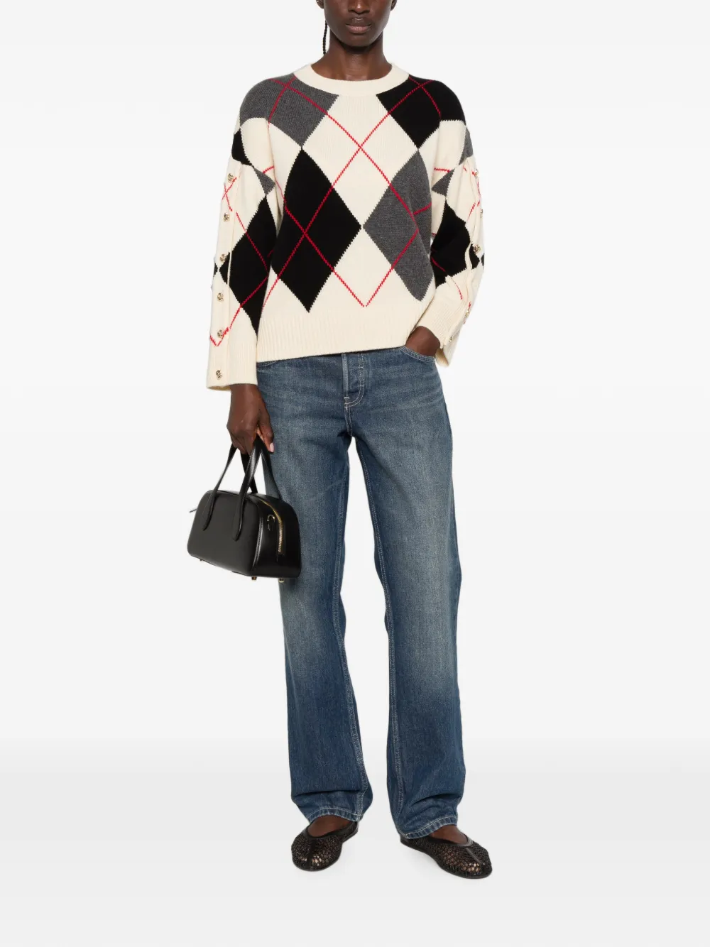 SANDRO Trui met knoopdetail Beige