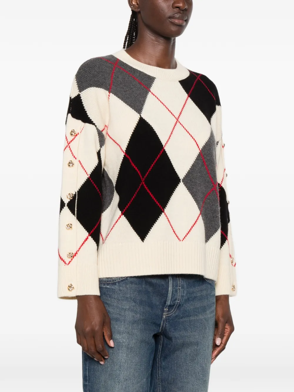 SANDRO Trui met knoopdetail Beige