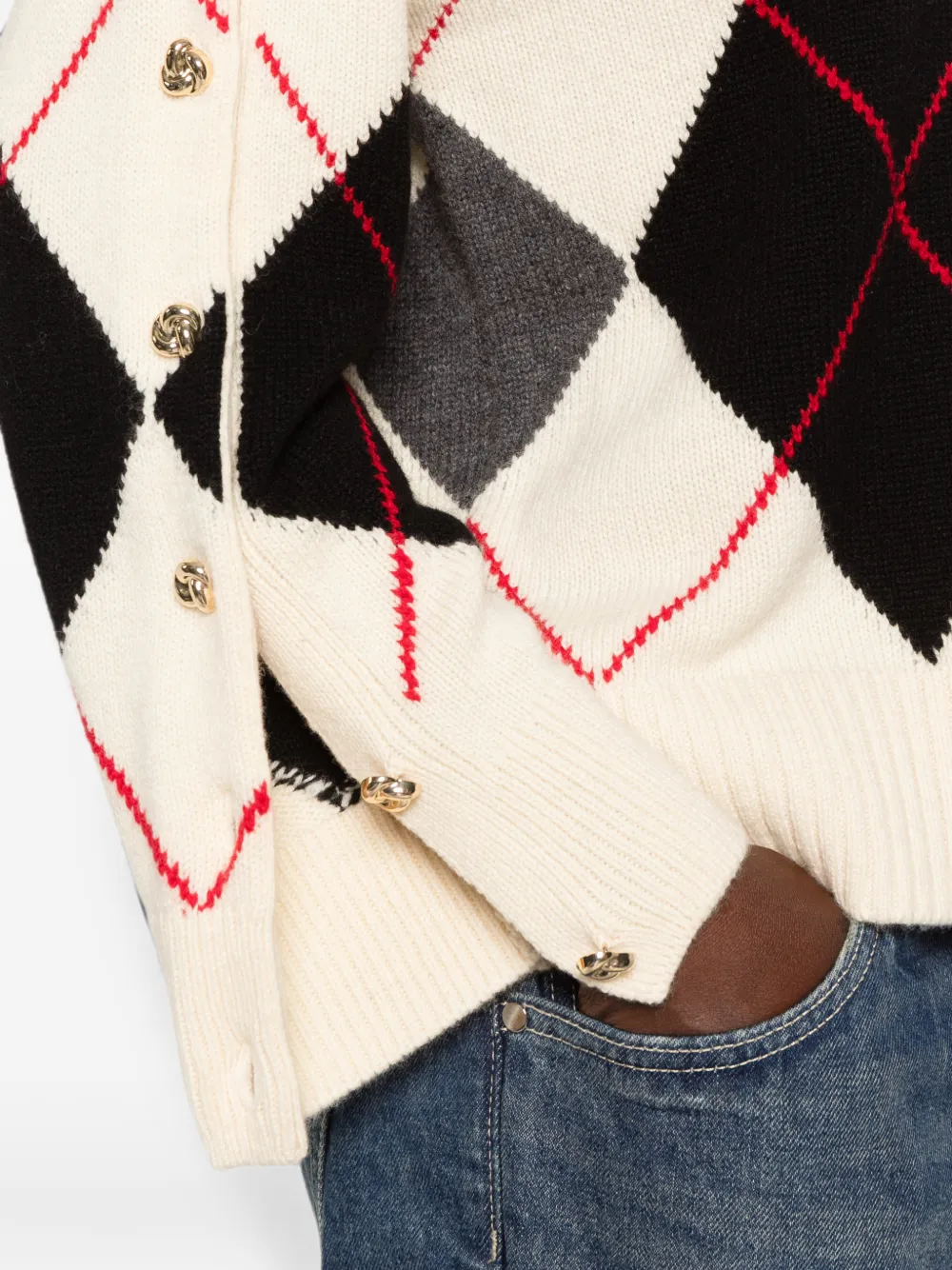 SANDRO Trui met knoopdetail Beige