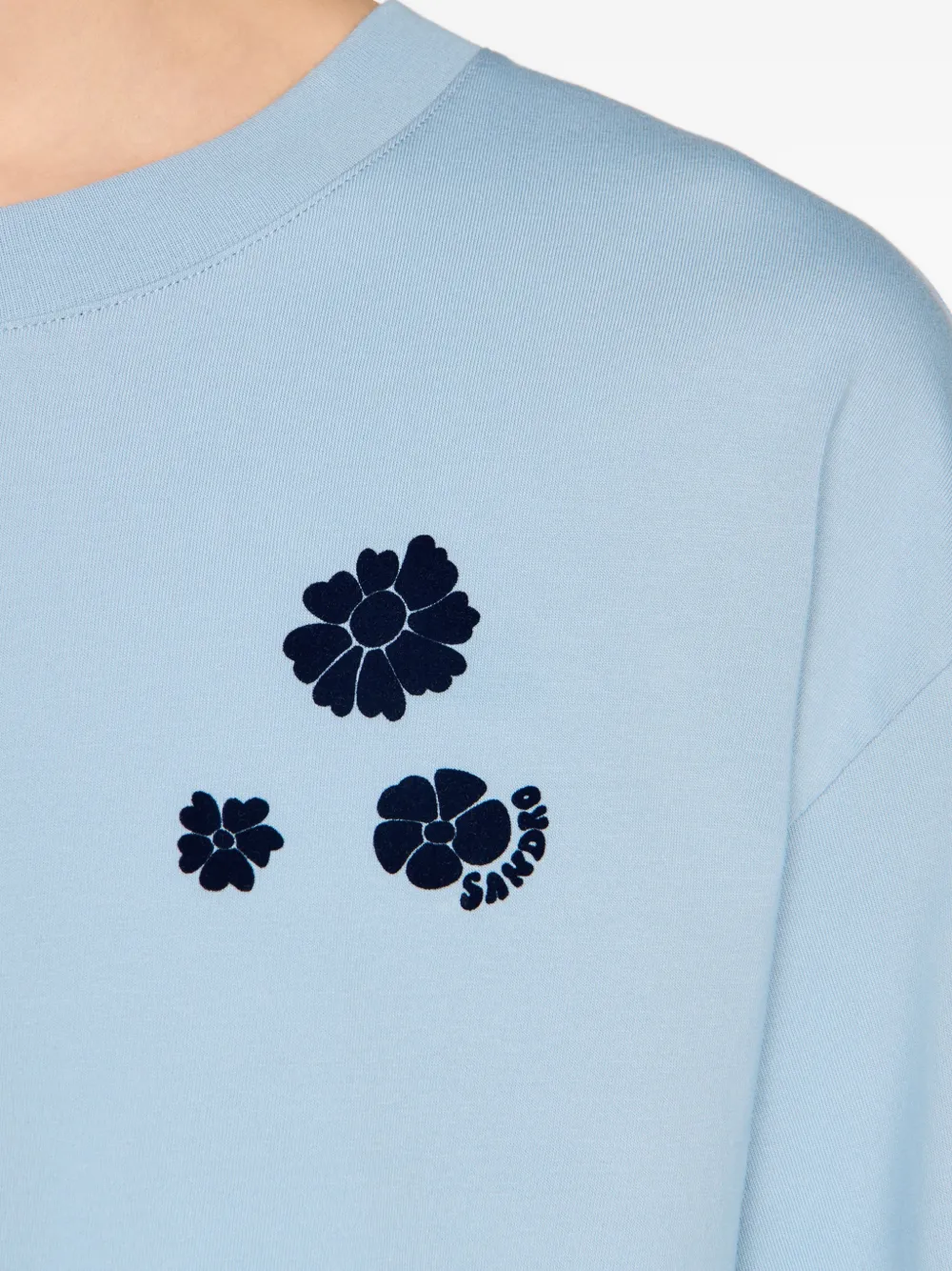 SANDRO T-shirt met bloemenprint Blauw
