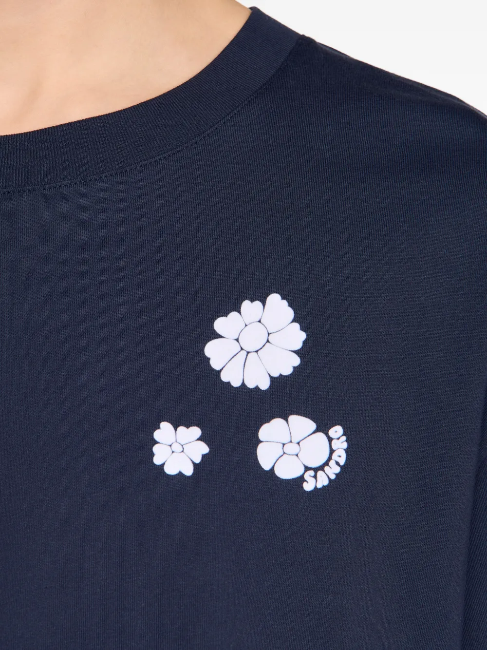 SANDRO T-shirt met bloemenprint Blauw