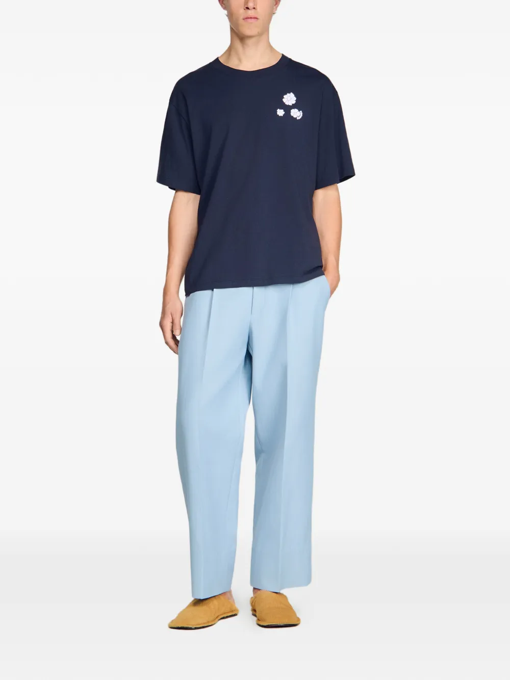  Sandro Camiseta Con Estampado Floral - Azul 
