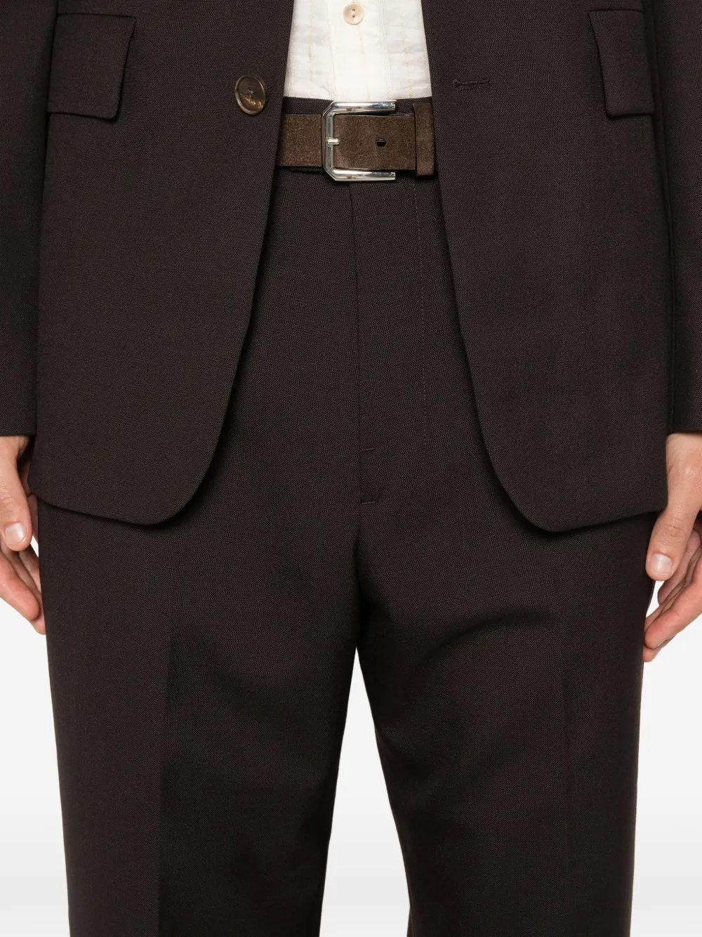SANDRO Geplooide pantalon Bruin