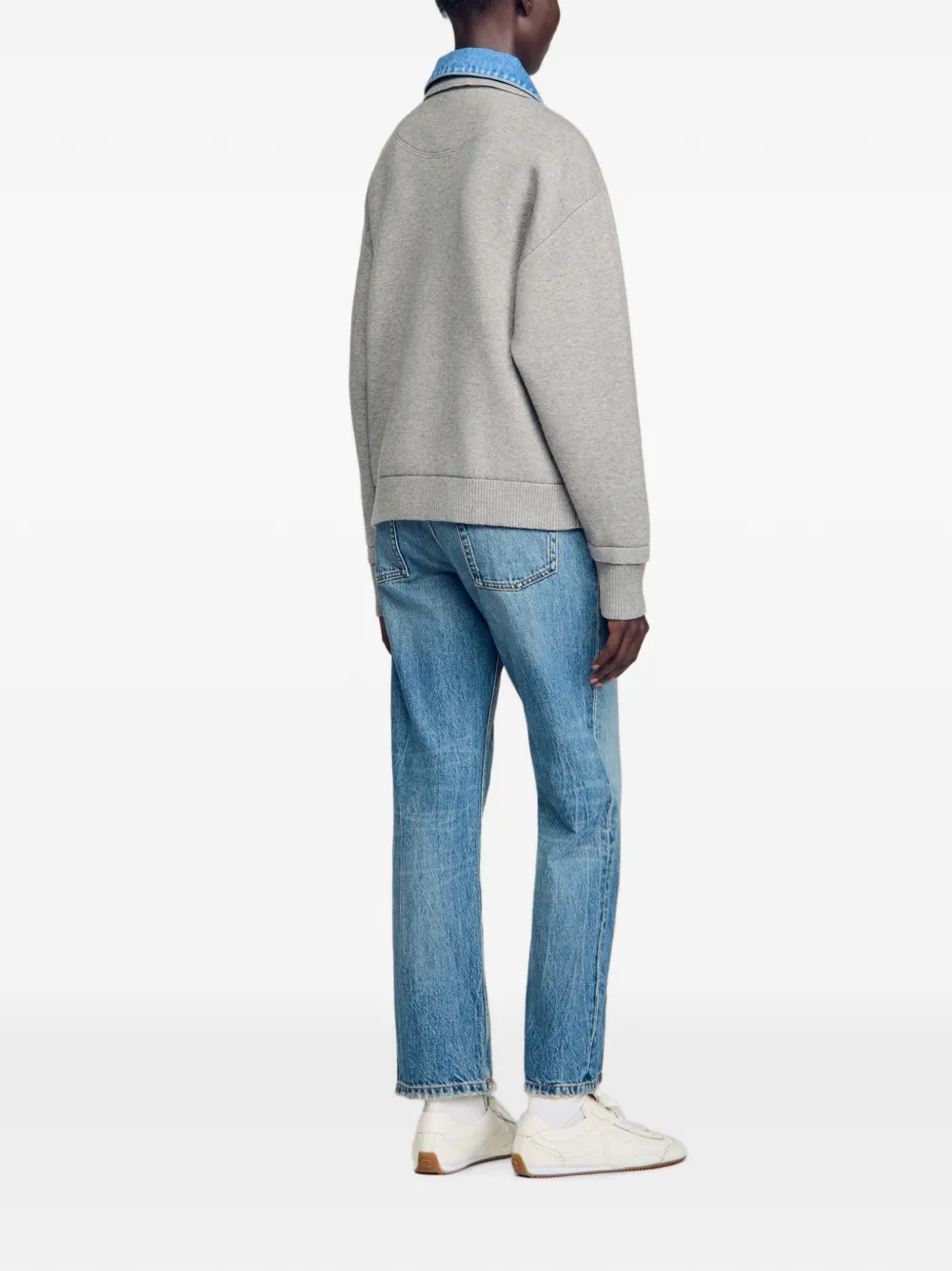 SANDRO Sweater met rits Grijs