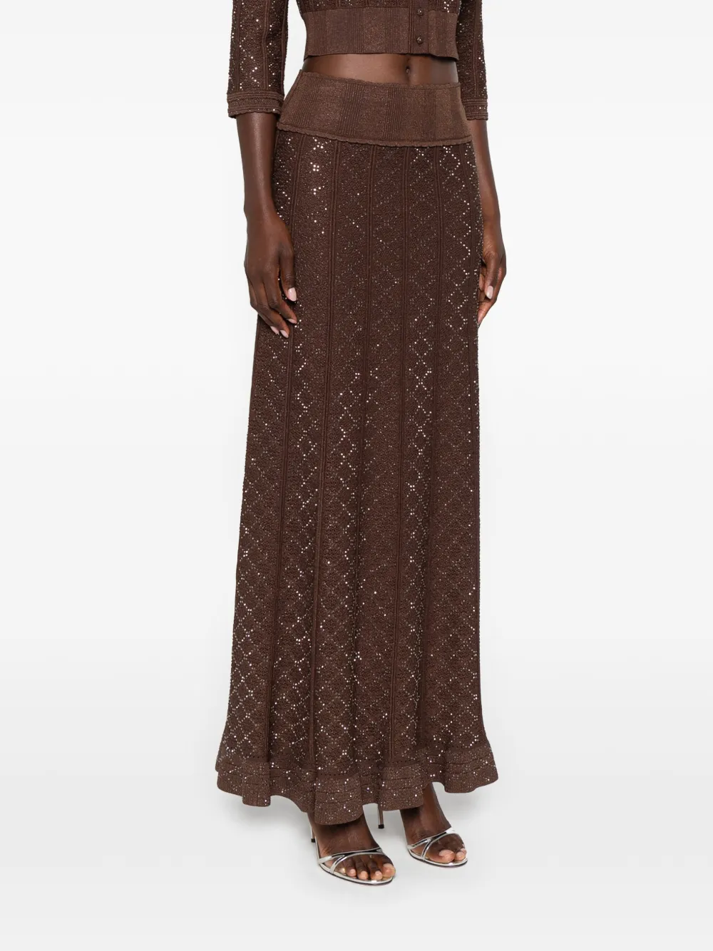 SANDRO Rok met elastische tailleband Bruin