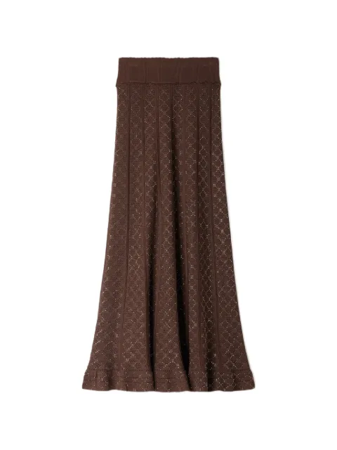 SANDRO long rhinestone knit skirt