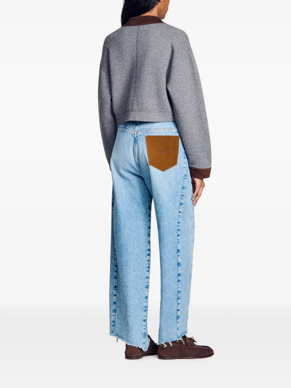 SANDRO Cropped vest Grijs