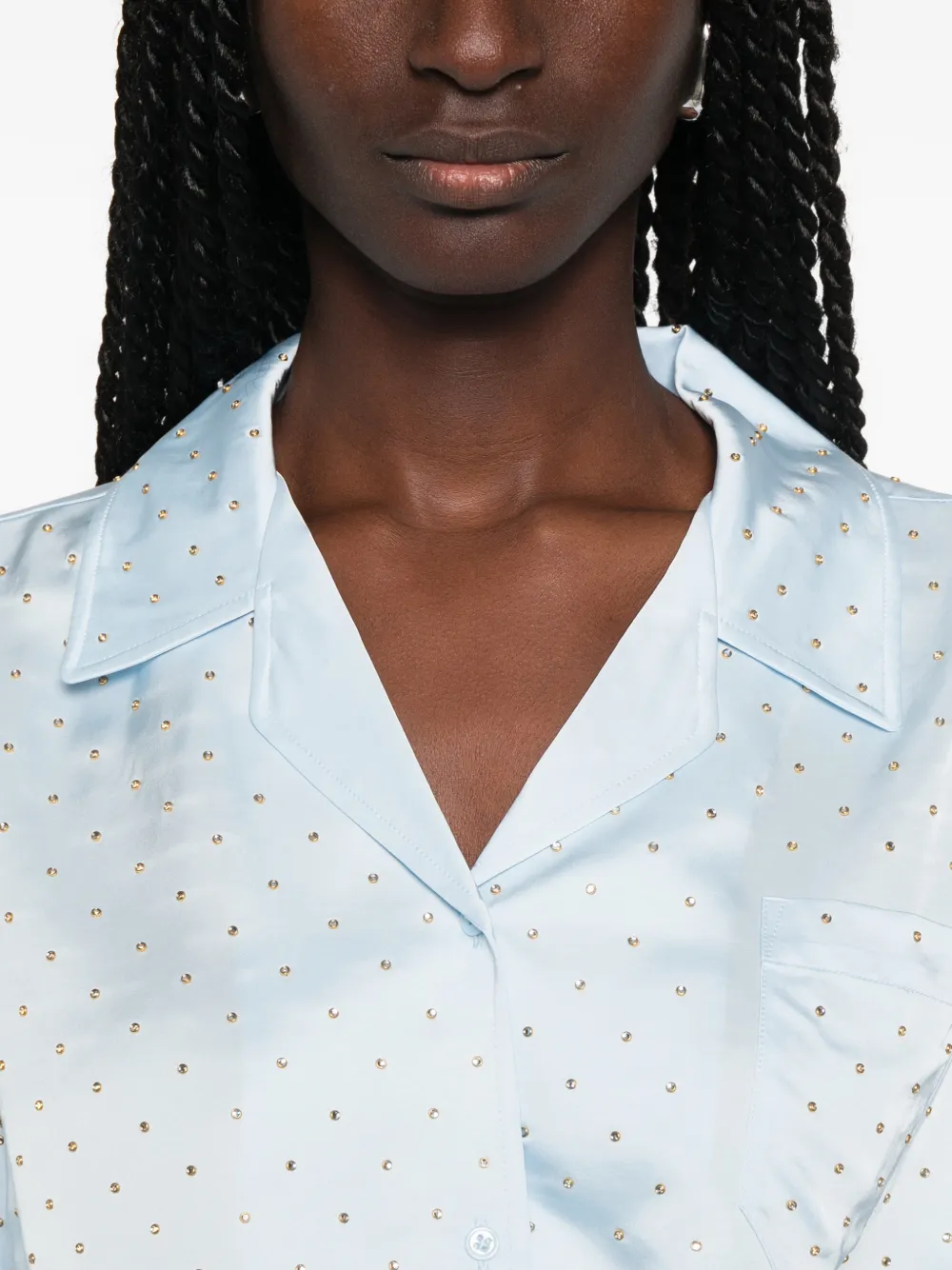 SANDRO Blouse verfraaid met stras Blauw