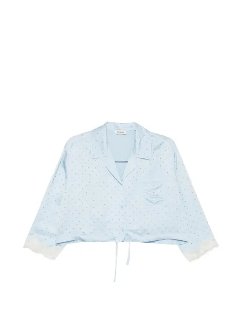 SANDRO rhinestone-embellished cropped shirt