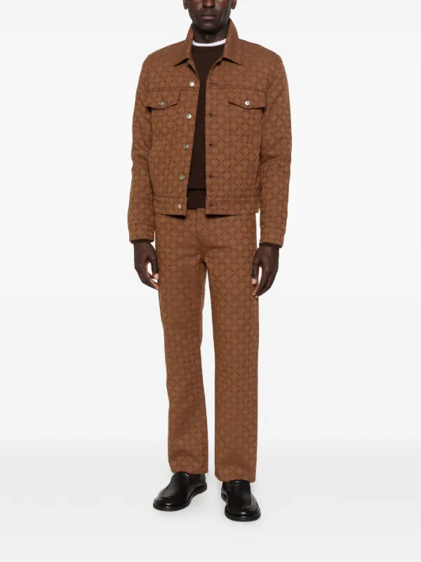 sandro デニムジャケット ブラウン SANDRO モノグラム デニムジャケット | ブラウン | FARFETCH JP