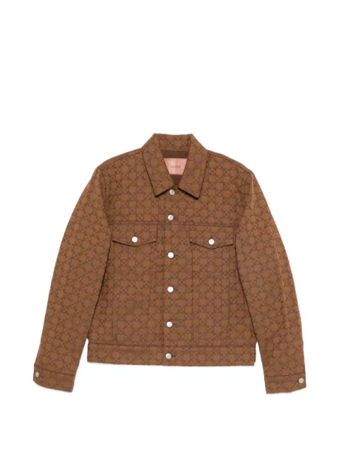 SANDRO monogram-pattern denim jacket