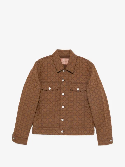 SANDRO monogram-pattern denim jacket
